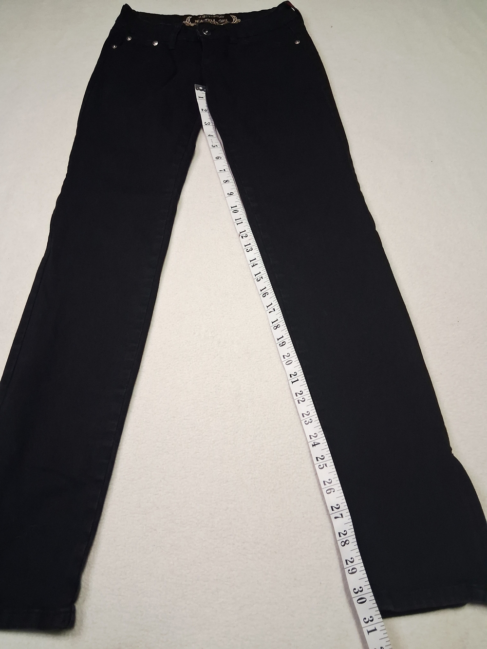 Just For My Beautiful Girl Black Pants with Zipper Bottoms - Picture 3 of 9